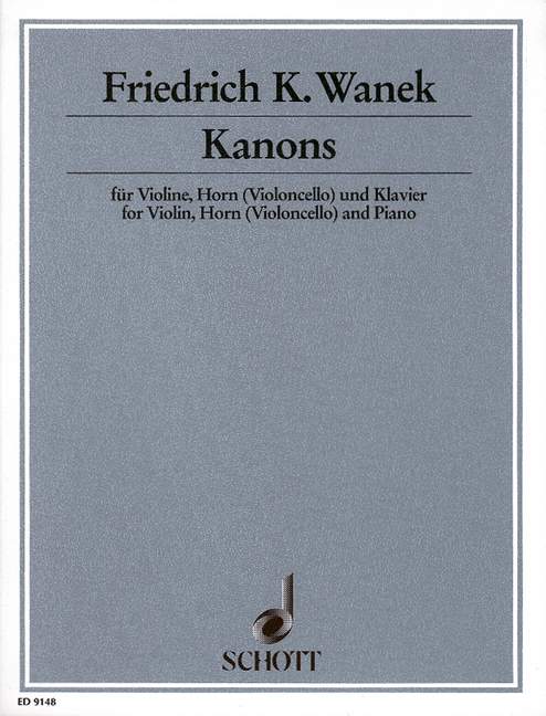 Kanons, violin, horn (cello) and piano, score and parts