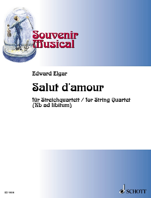 Salut d'amour op. 12 Vol. 3, string quartet (double bass ad lib.), score and parts