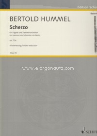 Scherzo for Bassoon and Chamber Orchestra = für Fagott und Kammerorchester. Piano Reduction.. Op. 13e. 9790001192286