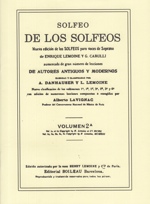 Solfeo de los solfeos: nueva edición de los solfeos para voces de soprano. Vol 2A. 9790350304583