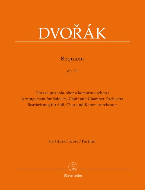 Requiem op.  89, Bearbeitung für Soli, Chor und Kammerorchester, score. 9790260107304