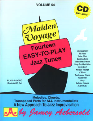 Maiden Voyage: Jazz Play-Along vo. 54 - 14 easy to play jazz tunes, Flute, Violin, Guitar, Clarinet, Trumpet, Saxophone, Trombone, Chords