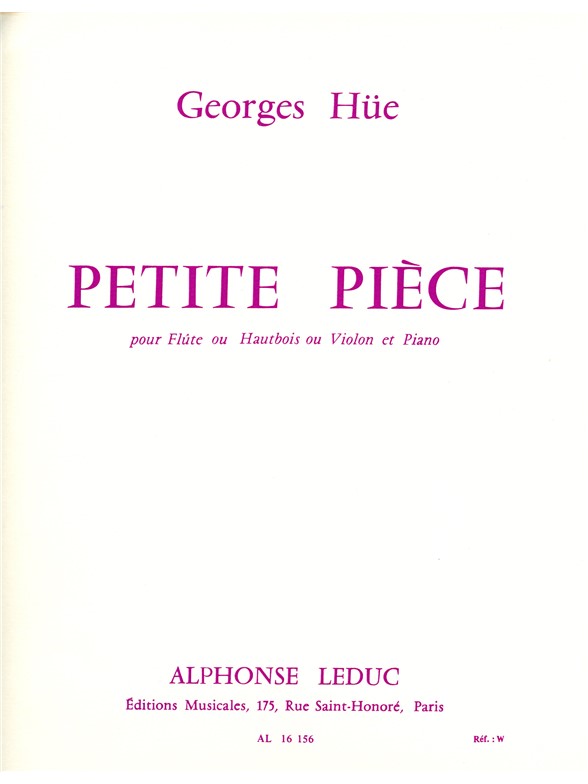 Petite Pièce In G, flute (ou haubois ou violon) et piano. 9790046161568