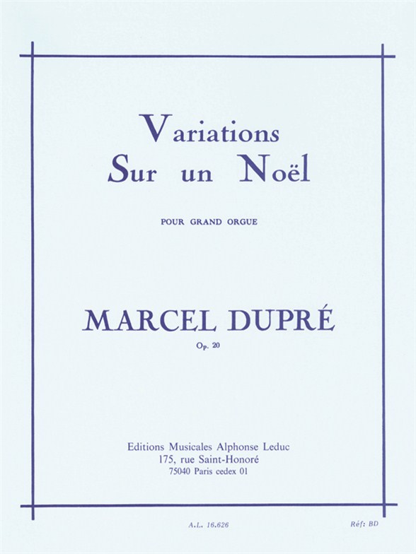Variations Sur Noel Op. 20, Orgue