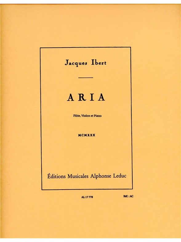 Aria, Flute [or Violin] and Piano, Score and Parts
