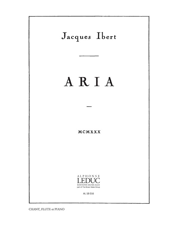Aria, Vocalise-Etude, Voice, Flute and Piano, Score