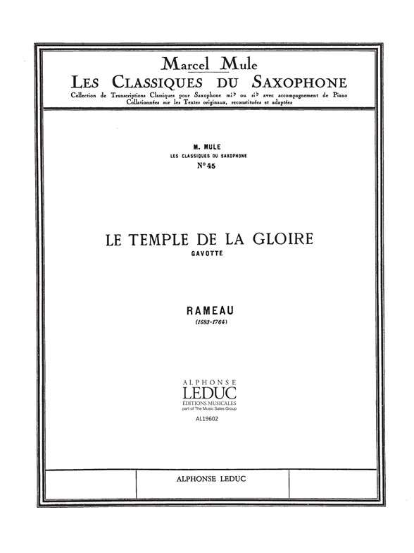 Gavotte: Classiques No. 45, Alto Saxophone and String Orchestra