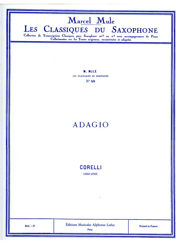 Adagio: Classiques No. 49, Saxophone alto and String Orchestra, Score