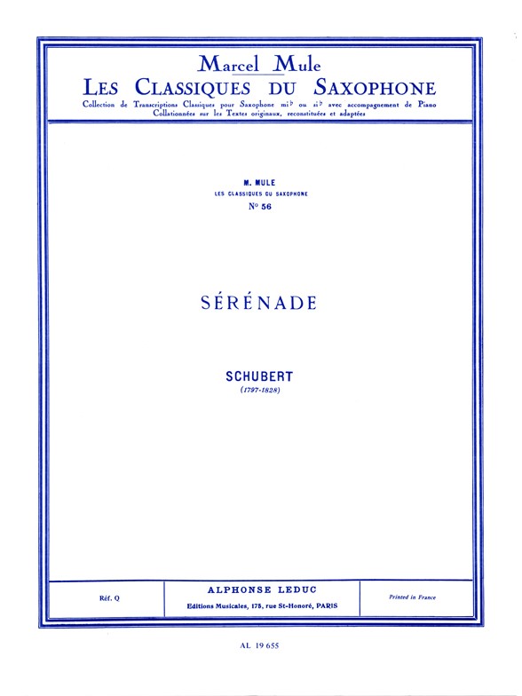 Sérénade: Classiques No. 56, Alto Saxophone and String Orchestra, Score