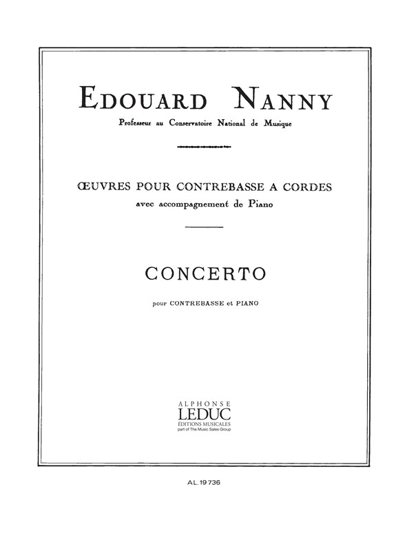 Concerto, Contrebasse et piano