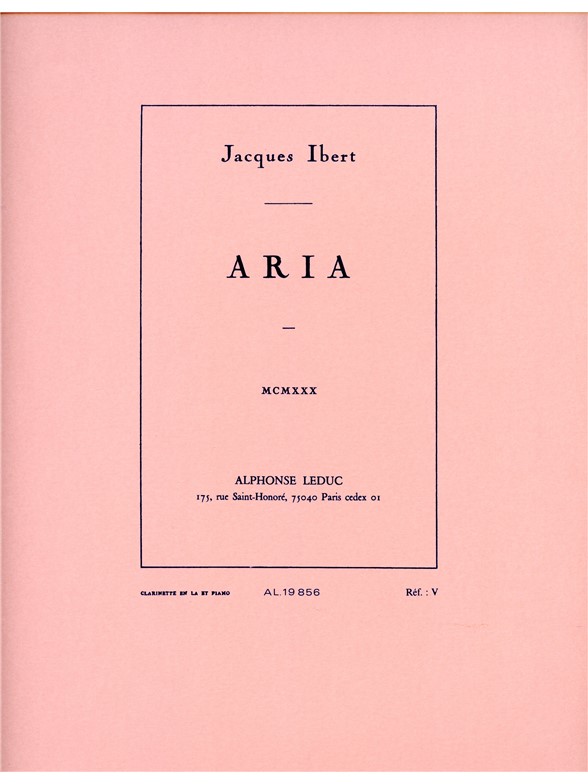 Aria, Clarinette et Piano