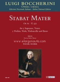Stabat Mater, Op. 61, G532, for Soprano, 2 Violins, Viola, Violoncello and Basso. Vocal Score. 9790215323513