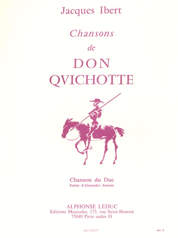 Chansons de Don Quichotte nº 3: Chanson du Duc, Voix grave et Piano