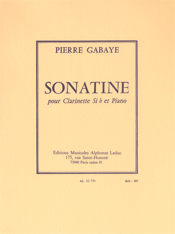 Sonatine, Clarinette et Piano