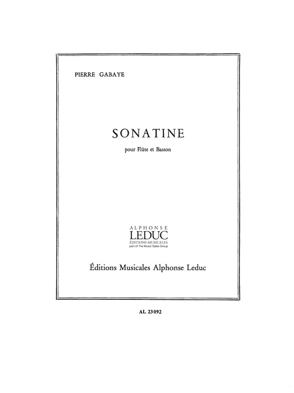 Sonatine, Flute et Basson. 9790046230929