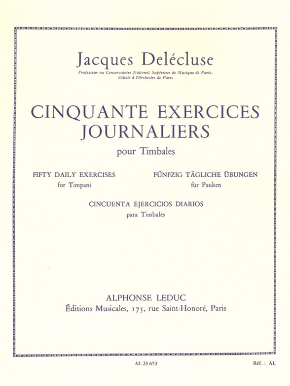 50 Exercices journaliers, pour timbales