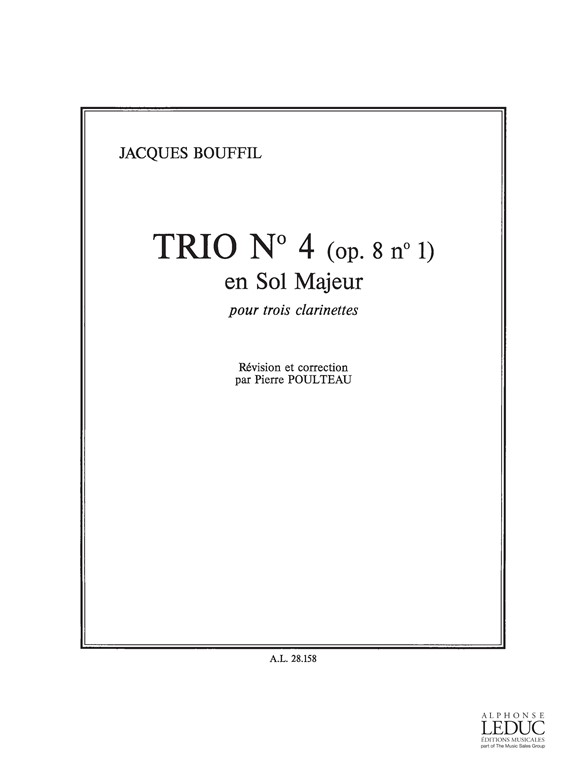 Trio 4 Op. 8/1, pour trois clarinettes