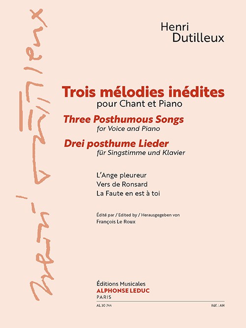 Three Posthumous Songs, pour chant et piano. 9790046307447