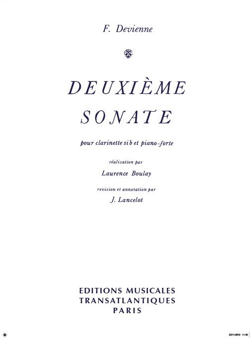 Deuxième sonate, pour clarinette Si b et piano