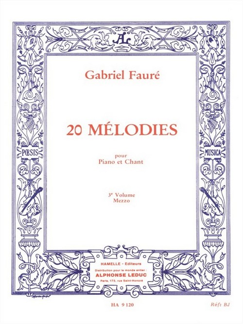 20 Mélodies Vol. 3, pour piano et chant (moyenne)