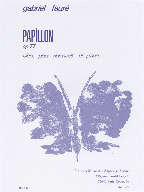 Papillon Op. 77, violoncelle et piano