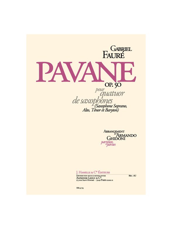 Pavane Op. 50, pour quatuor de saxophones