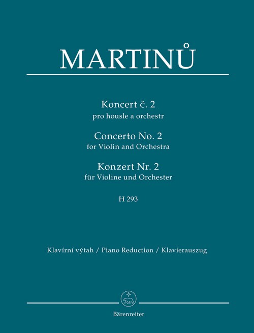 Concerto for Violin and Orchestra no. 2 H 293, Piano Reduction