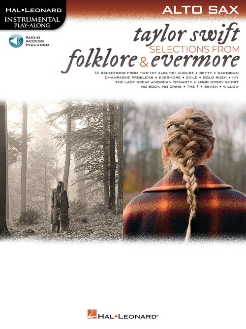 Taylor Swift - Selections from Folklore & Evermore: Alto Sax Play-Along Book with Online Audio, Alto Saxophone