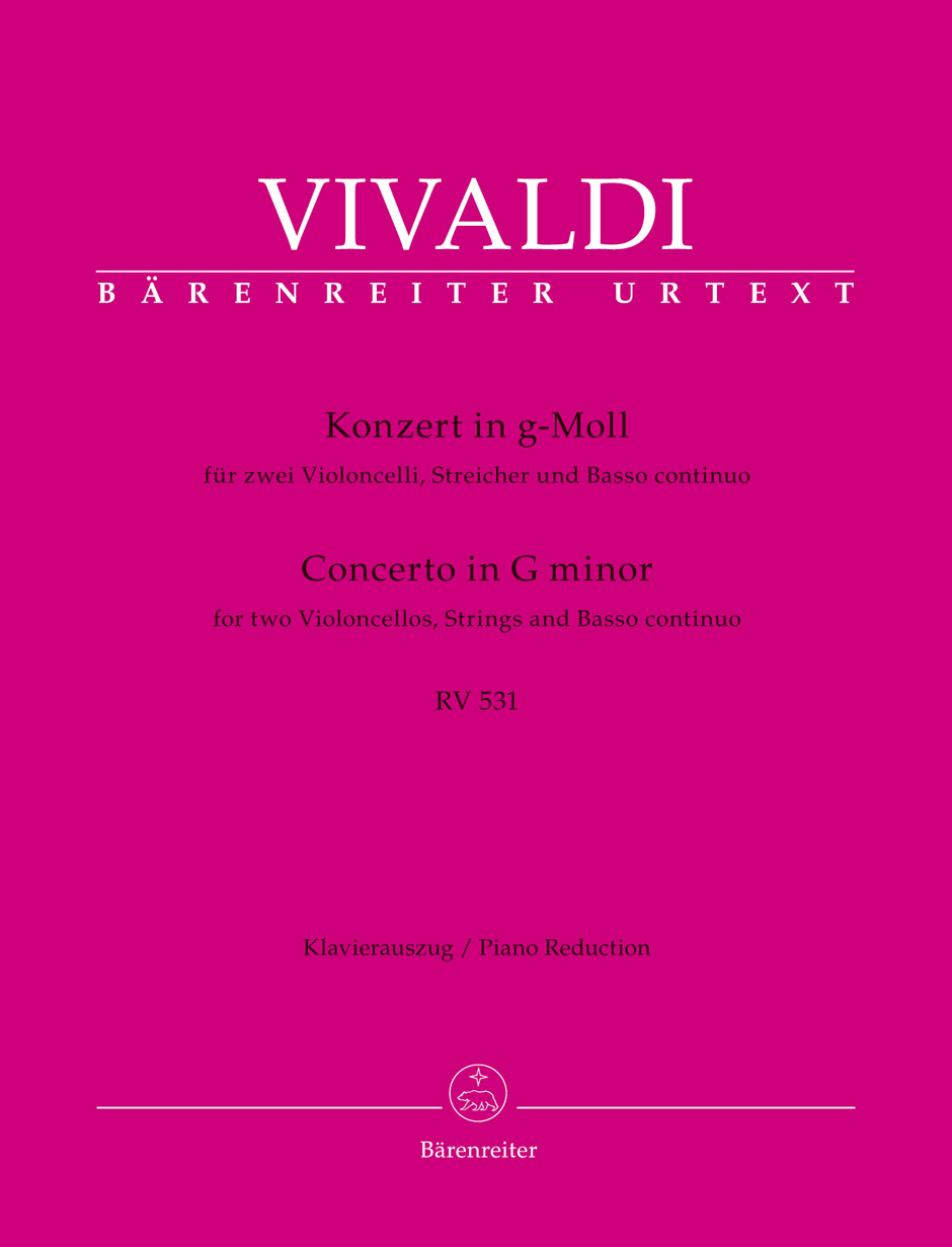 Concerto for two Violoncellos in G minor RV 531, for 2 Cellos, Strings and Basso Continuo. Piano Reduction