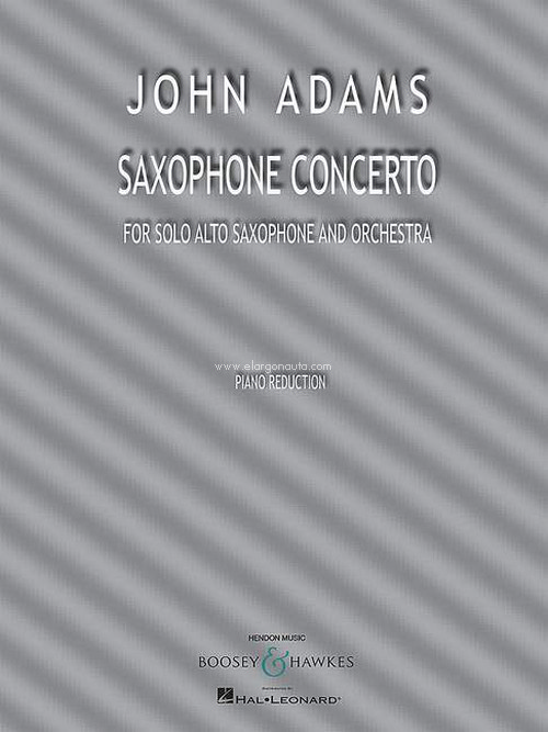 Saxophone Concerto, for alto saxophone and orchestra, piano reduction with solo part