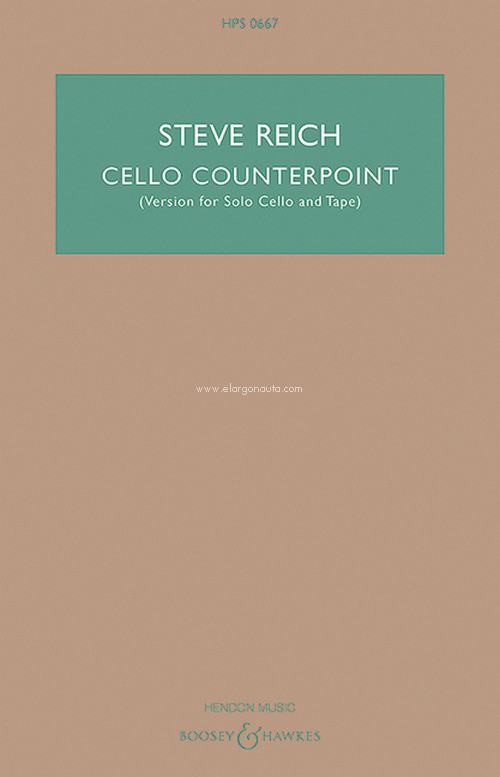 Cello Counterpoint HPS 0667, Version for Solo Cello and Tape, study score