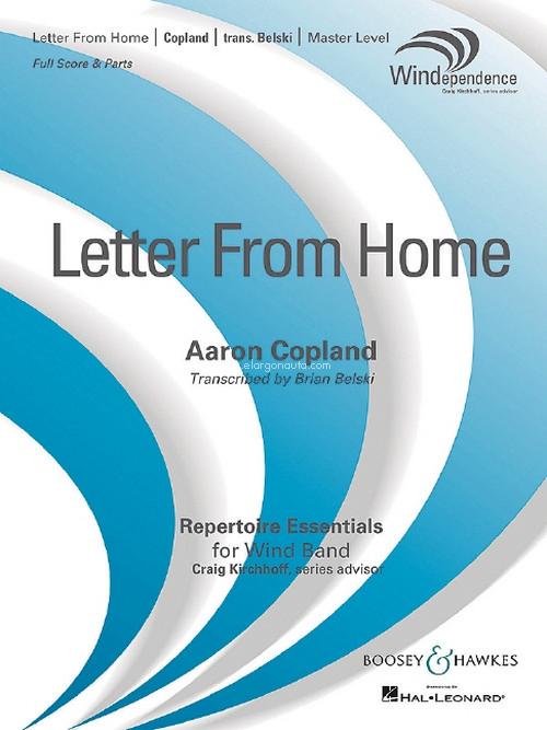 Letter from Home, for wind band, score