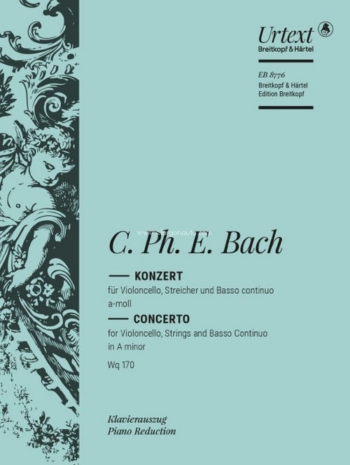 Violoncello Concerto in A minor Wq 170, Breitkopf Urtext, cello and piano