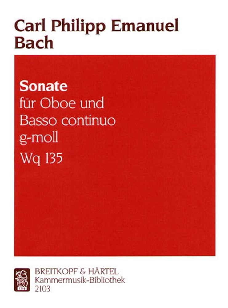 Sonate g-moll Wq 135, oboe and basso continuo