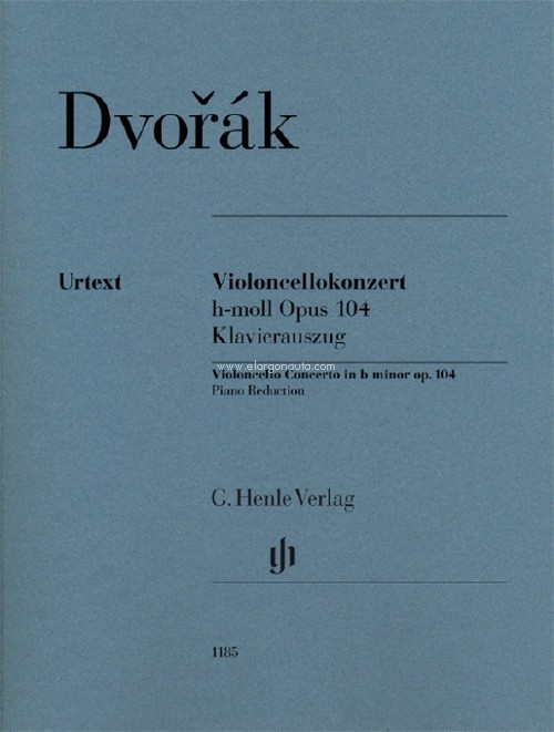 Violoncello Concerto b minor op. 104. Cello and piano