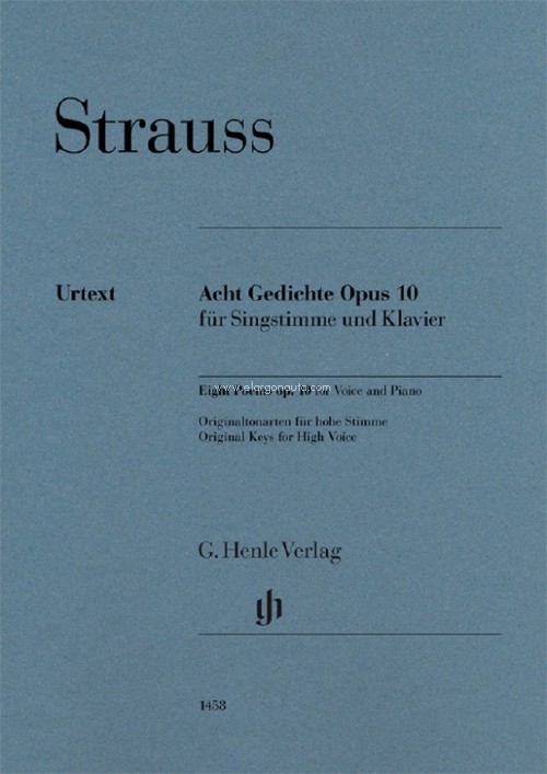 Eight Poems op. 10 op. 10, für Singstimme und Klavier = High voice and piano