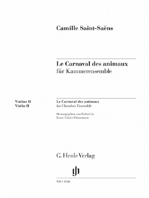 Le Carnaval des animaux, Kammerensembel. Violin 2 Part