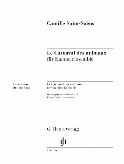 Le Carnaval des animaux, Kammerensembel. Double Bass part