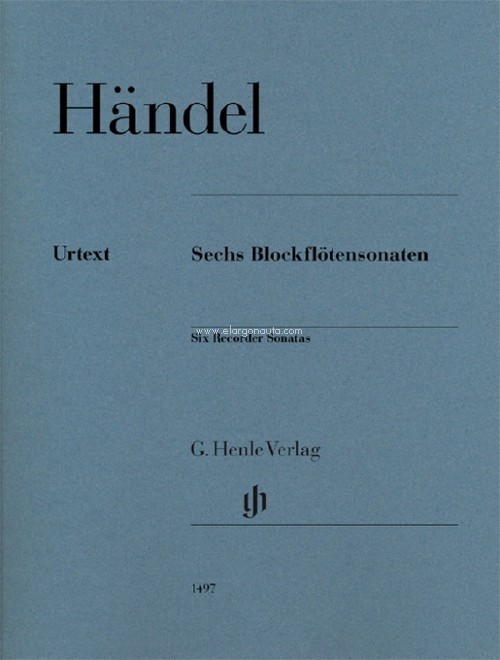 Six Recorder Sonatas, for treble recorder and basso continuo. 9790201814971